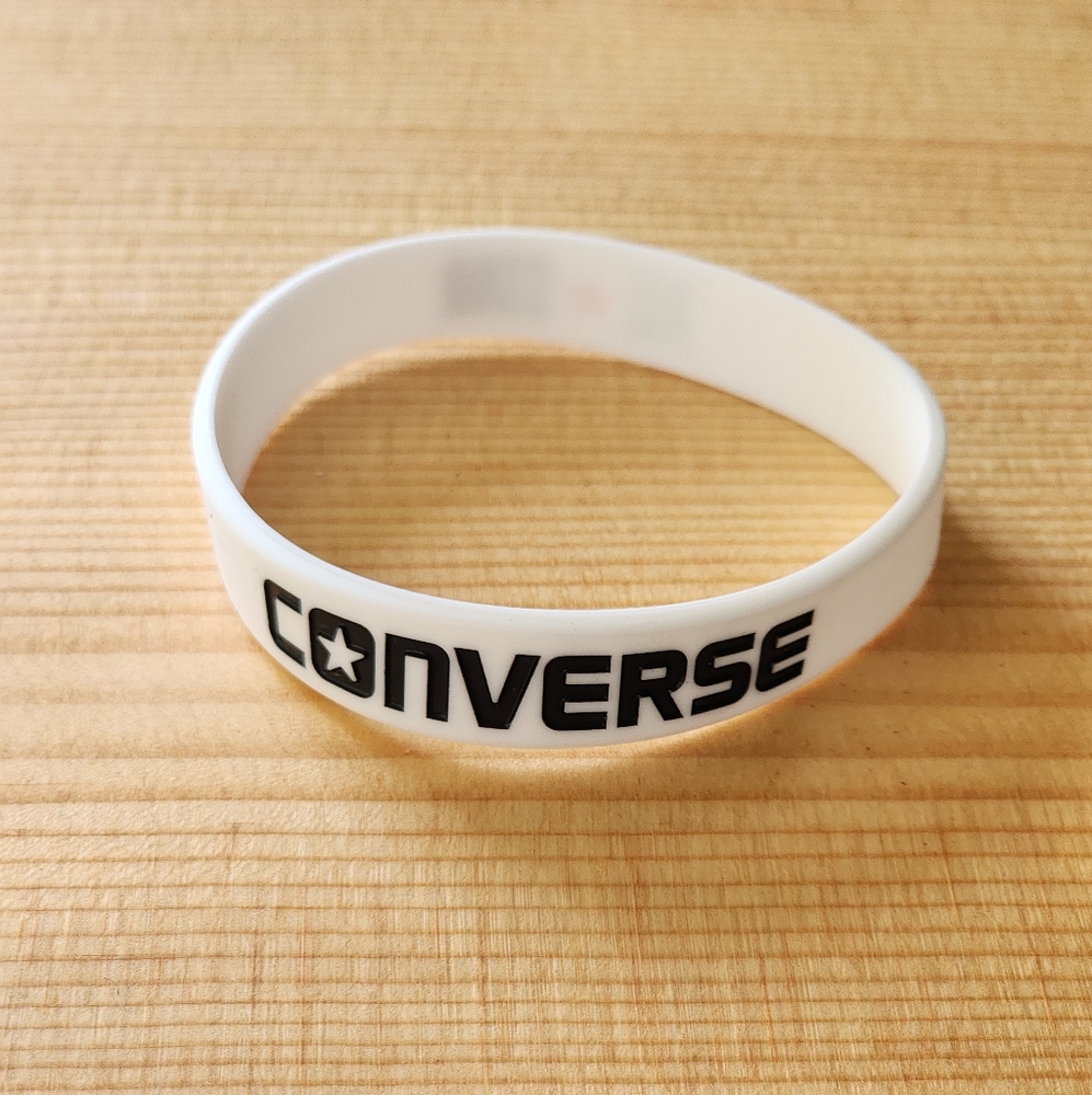 CONVERSE ALL STAR Rubber Bracelet White Black Bangle Wristband New!